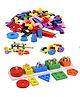 New Pinch plastic Geometric Shape Sorter Set 20 Pieces with Building Pipe Blocks -50 Pieces - Multicolor