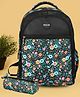 Novex 17 Inch SNUG-ON Sweet Pea Printed Kids School Bag For Girls With Stationery Pouch/Kids Backpack - Black