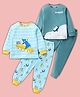 BLUSHES 100% Cotton Knit Pack Of 2 Full Sleeves Fish & Penguin Printed Night Suits - Sea Green & Olive Green