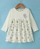 CUCUMBER Interlock Knit Full Sleeves Frock with Butterfly & Snail Print - Light Lemon