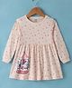 CUCUMBER Sinker Knit Full Sleeves Frock with Unicorn Print - Pink