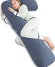 NeonateCare Pregnancy Body Pillow , L Shaped Full Body Pillow for Pregnant Women- Blue