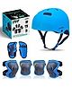Jaspo Sx 4 Ultra Protective Set for Skating -  Cycling Helmet Set with Knee Pads Elbow Pads Wrist Guards -  Adjustable Helmet -  Protective Gear Set for Bicycle Roller Skating Skateboarding (Small - Blue)