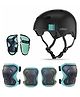 Jaspo Sx 4 Ultra Protective Set for Skating -  Cycling Helmet Set with Knee Pads Elbow Pads Wrist Guards -  Adjustable Helmet -  Protective Gear Set for Bicycle Roller Skating Skateboarding (Large - Cyan)