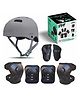 Jaspo Sx 4 Ultra Protective Set for Skating -  Cycling Helmet Set with Knee Pads Elbow Pads Wrist Guards -  Adjustable Helmet -  Protective Gear Set for Bicycle Roller Skating Skateboarding (Extra Small  - Grey)