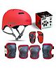 Jaspo Sx 4 Ultra Protective Set for Skating -  Cycling Helmet Set with Knee Pads Elbow Pads Wrist Guards -  Adjustable Helmet -  Protective Gear Set for Bicycle Roller Skating Skateboarding (Small - Red)