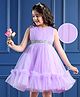 Mark & Mia Sleeveless Tiered Party Frock with Lace Detailing & Floral Applique - Lilac