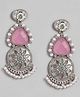 Abdesigns Pink German Silver Pearl Drops Earrings - 30g