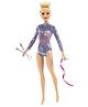 Barbie Rhythmic Gymnast Blonde Doll with Colorful Metallic Leotard 2 Clubs & Ribbon Accessory Multicolor -Height 30.40 cm