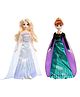 Disney Frozen Anna and Elsa Fashion Dolls with Signature Queen Looks Multicolor -Height 30 cm