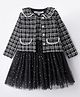 Mark & Mia Full Sleeves Knee length Winter Party Frock with Jacket - Black