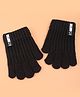 Pine Kids Pair of Winter Gloves  with Text Patch- Black
