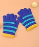 Pine Kids Pair of  Winter Gloves With Strips Design - Blue