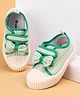 Cute Walk by Babyhug Velcro Closure Causal Shoes with Bow Applique - Green