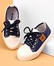 Cute Walk by Babyhug Lace Up Casual Canvas Shoes Patch Applique - Navy Blue