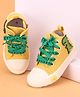 Cute Walk by Babyhug Lace up Casual Shoes With Dino Applique - Yellow