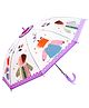 Little Surprise Box Ms.Foxy Transparent Print Transparent Umbrella - Purple