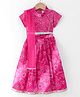 Teentaare Cotton Half Sleeves Choli Lehenga Set with Dupatta Bandhani Print - Pink