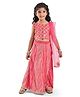 Teentaare Cotton Sleeveless Choli Lehenga & Dupatta Set with Bandhani Print - Pink