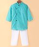 Teentaare Cotton Woven Full Sleeves Chevron Print Kurta & Pajama Set - Turquoise