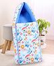 Babyhug Cotton Sleeping Bag Cum Carry Nest Mushroom & Animal Print - Blue
