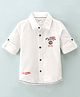 INFINITY Cotton Full Sleeves Text Printed Shirt - White
