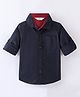 INFINITY Cotton Full Sleeves Solid Shirt - Navy Blue