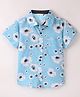 INFINITY Cotton Half Sleeves Floral Printed Shirt - Sky Blue