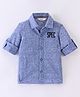 INFINITY Cotton Full Sleeves Spec Text Printed Shirt - Blue