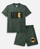 Nap Chief Pure Cotton DC Comics Featuring Half Sleeves Batman Printed Tee & Shorts Set - Green