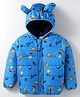 Kookie Kids Full Sleeves Duck Printed Padded Hooded Jacket With Ear & Pocket Detailing - Blue