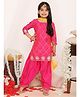 KID1 Silk Three Fourth Sleeves Gota Patti Embellished Kurta Salwar With Dupatta Set - Pink