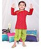 KID1 Full Sleeves Paisley Foil Printed Kurta Dhoti - Red