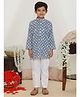 KID1 Full Sleeves Geometric Printed Kurta Pyjama - Blue