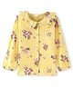 Babyhug Rayon Full Sleeves Front Open Top with Floral Print - Yellow