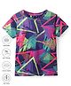 Pine Active Knit Half Sleeves T-Shirt Abstract Print - Multicolour