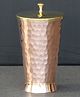 Indian Bartan Copper Tumbler with brass lid
