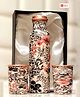 Indian Bartan Flower printed copper bottle set with Gift box