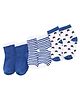 Doodle Poodle Cotton Knit Ankle Length Striped & Star Designed  Socks Pack of 3 - Blue & White