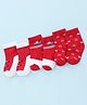 Doodle Poodle Cotton Knit Ankle Length Boat And Star Print Socks Pack of 3- Red & White