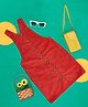 Pantaloons Junior Sleeveless Solid Dungaree - Rust