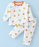 Child World Interlock Knit Full Sleeves Night Suit With Animals Print - Orange
