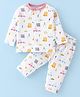 Child World Interlock Knit Full Sleeves Night Suit With Cars Print - Pink