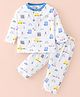 Child World Interlock Knit Full Sleeves Night Suit With Cars Print - SKy Blue