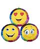 VELLIQUE Emoji Cushion, Round Shape, Stuffed Cushions Toy Seat Pad for Couch, Chair, Floor, Sofa Multicolored Decorative Cushion.(12x 12 Inch) (Set of 3)
