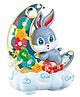 VELLIQUE Rotating Transparent Gear Moon Rabbit Toy Car Durable Flashing Moon Rabbit Shaped Car Toy for Kids - Color May Vary