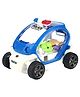 VELLIQUE Musical Toy Battery Operated Transparent Gear Police Car Toys for Kids with Bump & Go Action for Kids Light & Sound Toys ( Color May Vary)