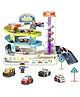 VELLIQUE 3 Level Car Race Track Set, Kids Car Toy Garage Playset, Electric Parking Lot Toy for Toddler with Background Sound & Light for Automatic & Manual
