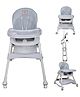 Kiddery Baby Dining Chair 4in1 Convertible And Adjustable Folding Baby Chair - Grey
