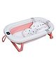 Kiddery Baby Bath Tub Real Time Water Temperature Display with Drain Hole & Cushion for up to 03 Years  - Pink